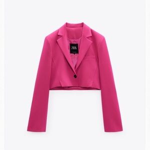 ZARA Hot Pink Crop Blazer